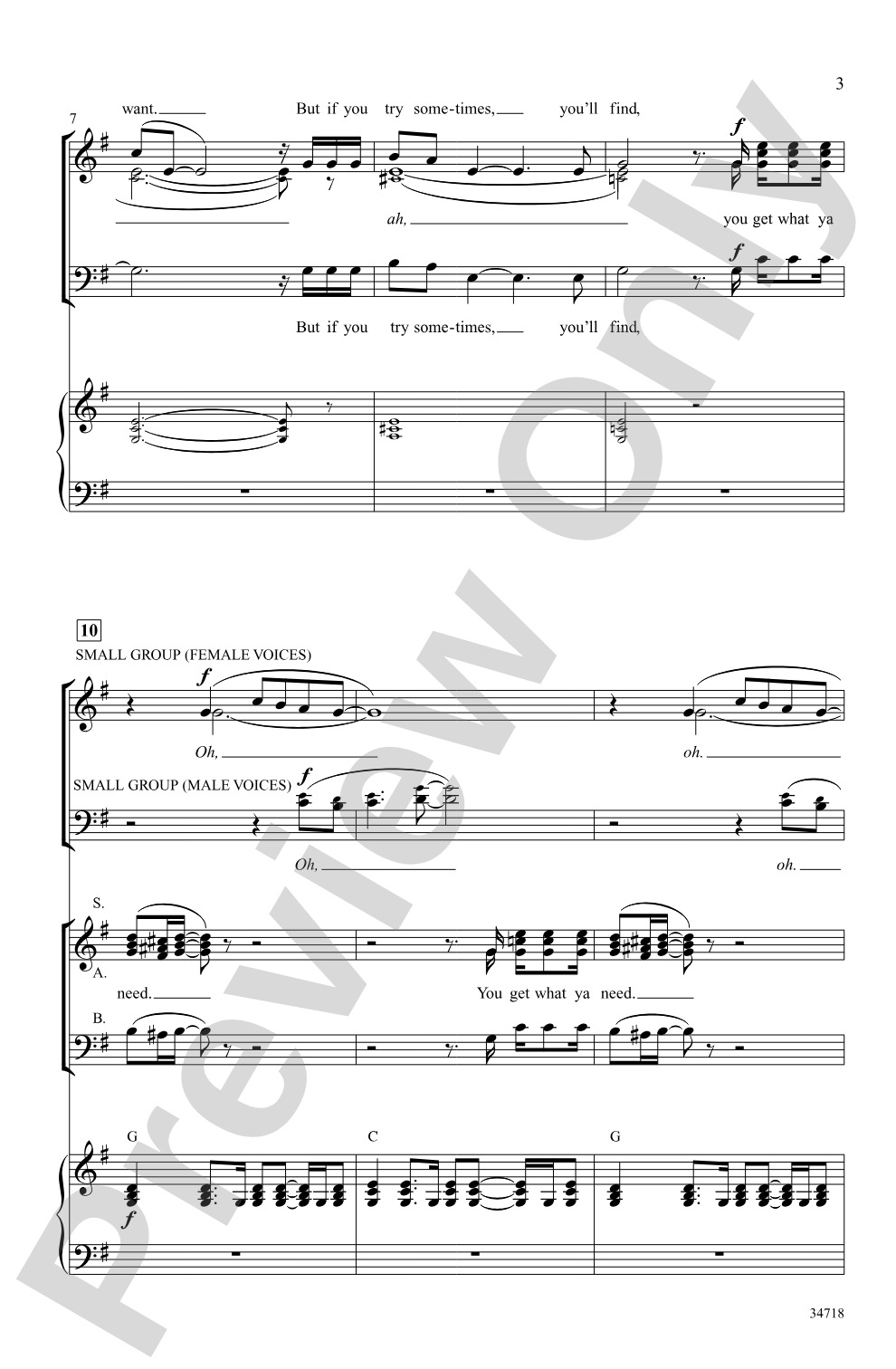 You Can't Always Get What You Want: SAB Choral Octavo