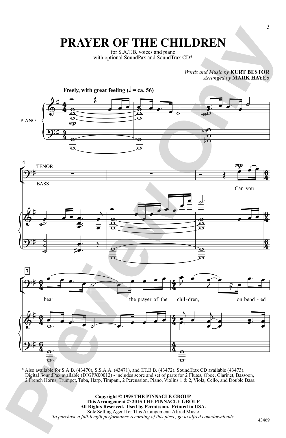 Prayer of the Children: SATB Choral Octavo