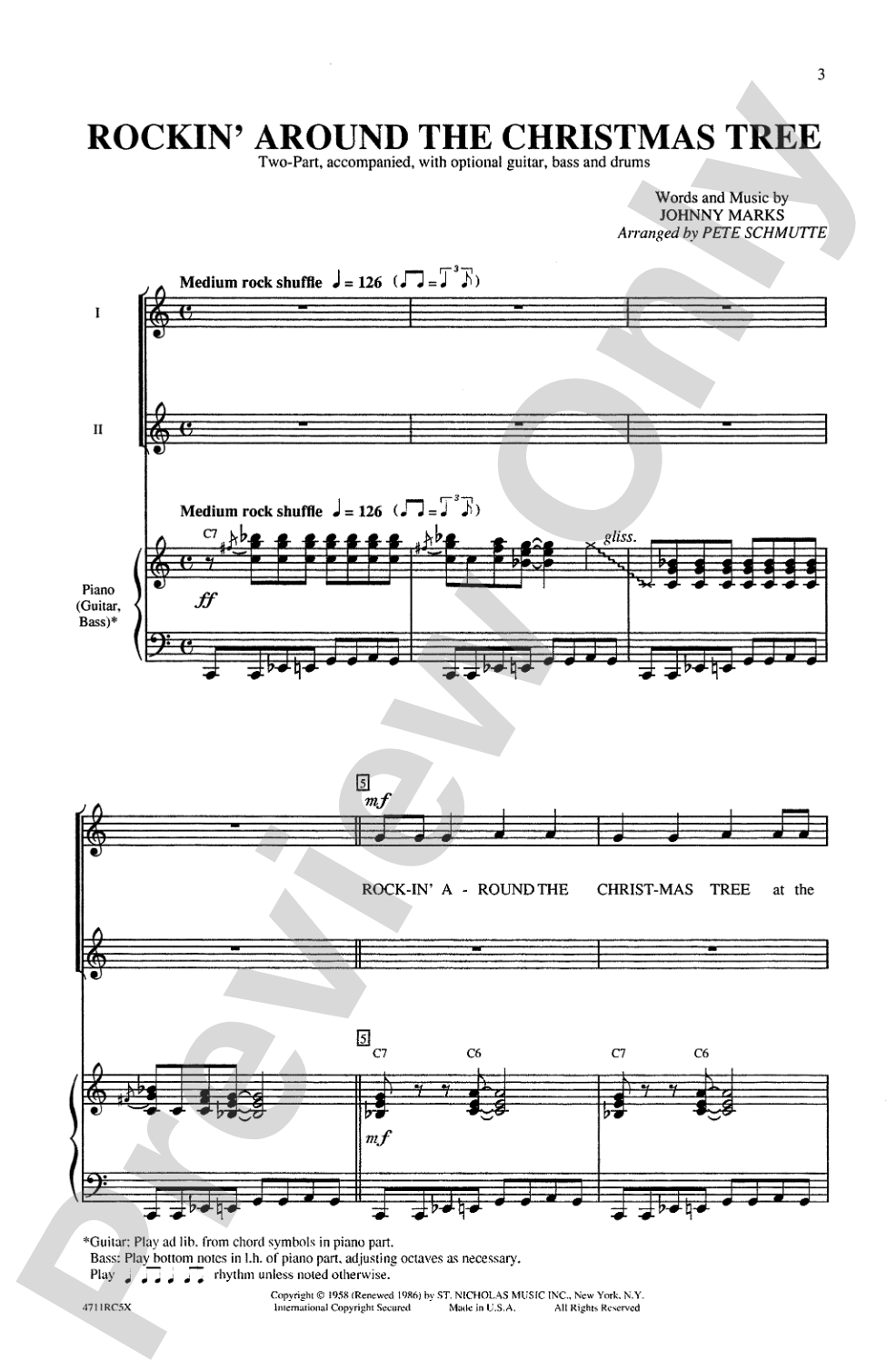 Rockin' Around the Christmas Tree: 2-Part Choral Octavo