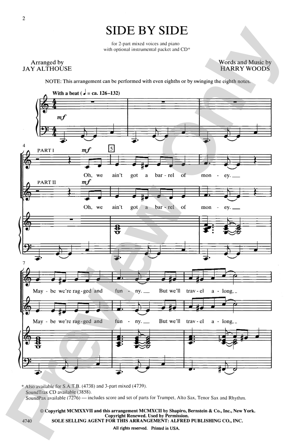Side by Side: 2-Part Choral Octavo