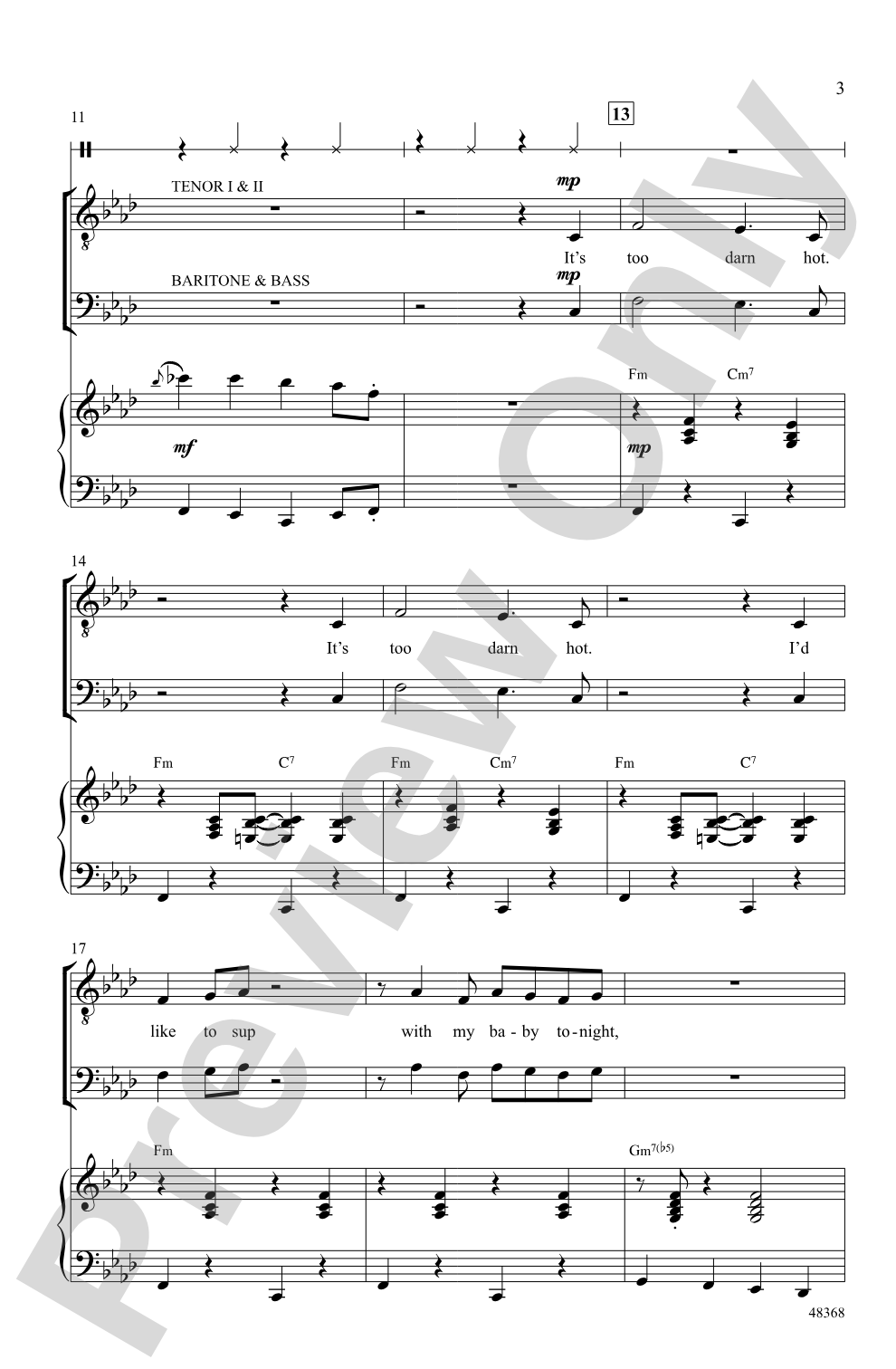 Too Darn Hot: TTBB Choral Octavo