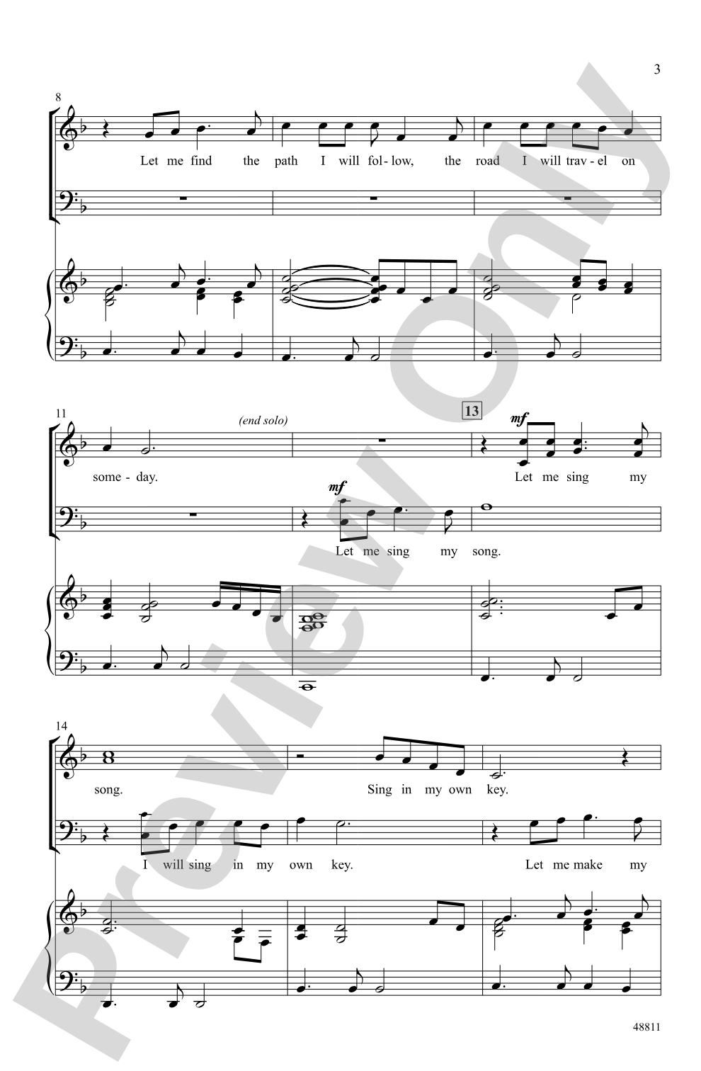 Let Me Sing My Song: 3-Part Mixed Choral Octavo