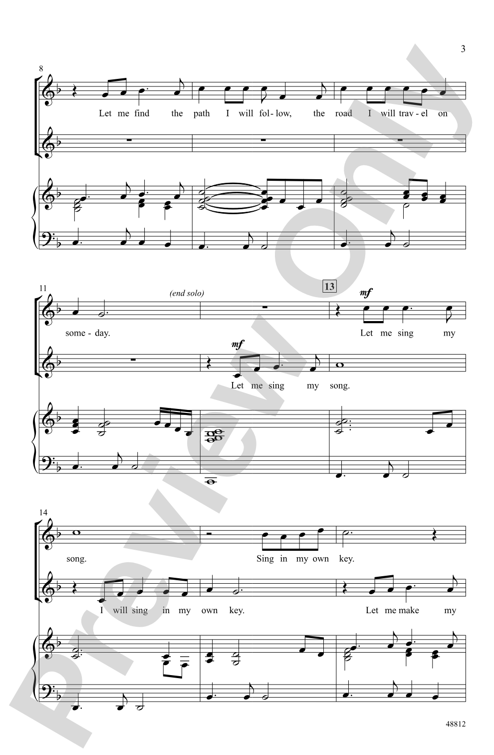 Let Me Sing My Song: 2-Part Choral Octavo