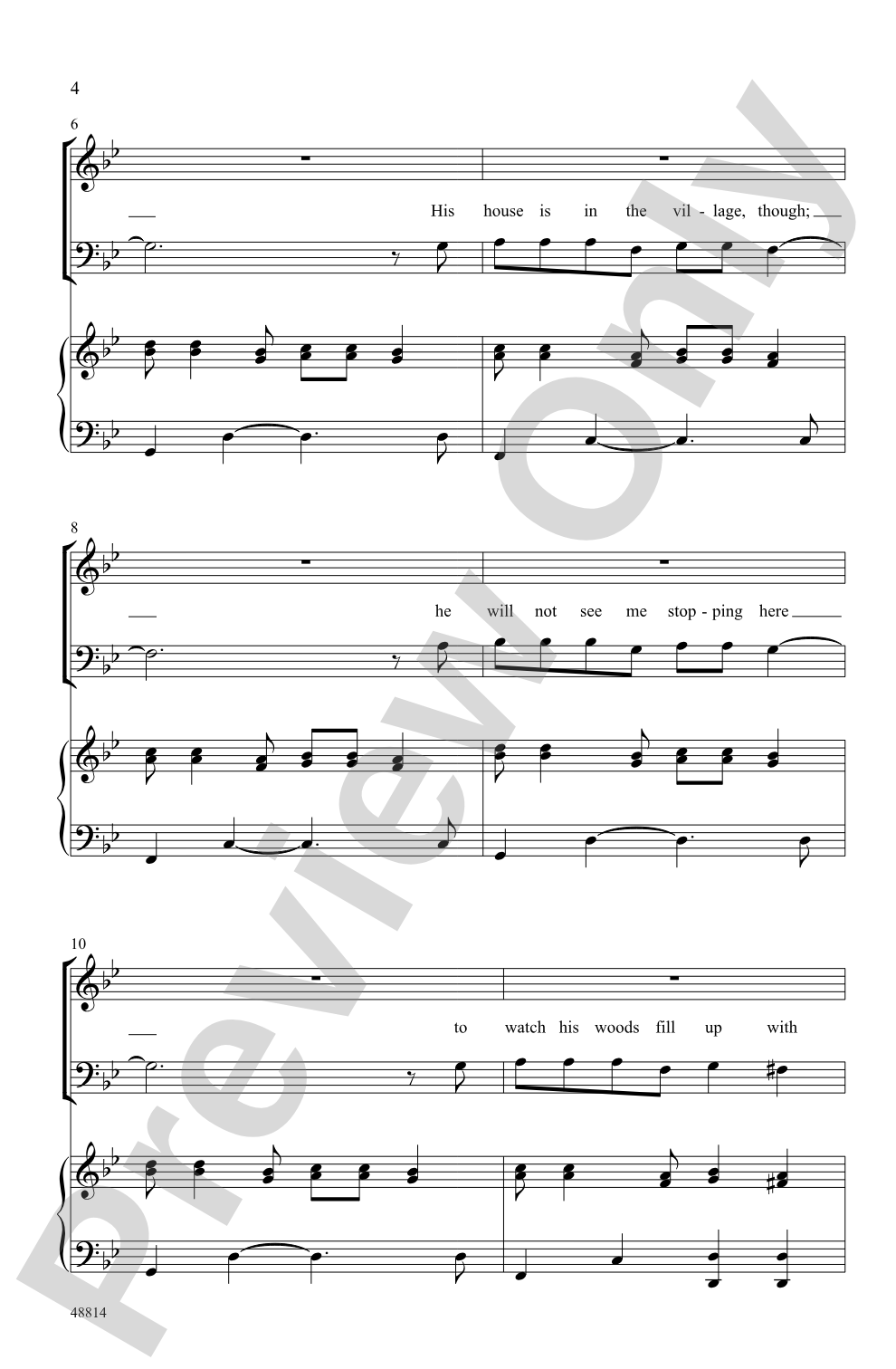 Stopping by Woods: 3-Part Mixed Choral Octavo