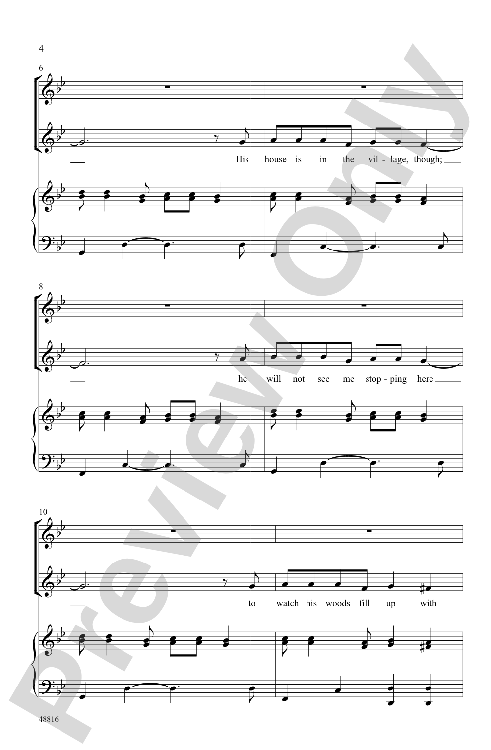 Stopping by Woods: 2-Part / SSA Choral Octavo