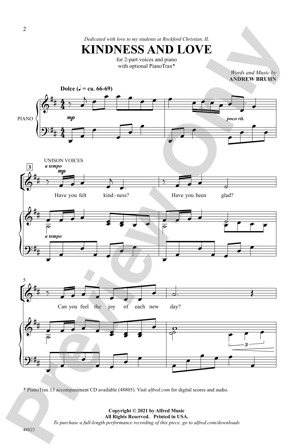 Kindness and Love: 2-Part Choral Octavo