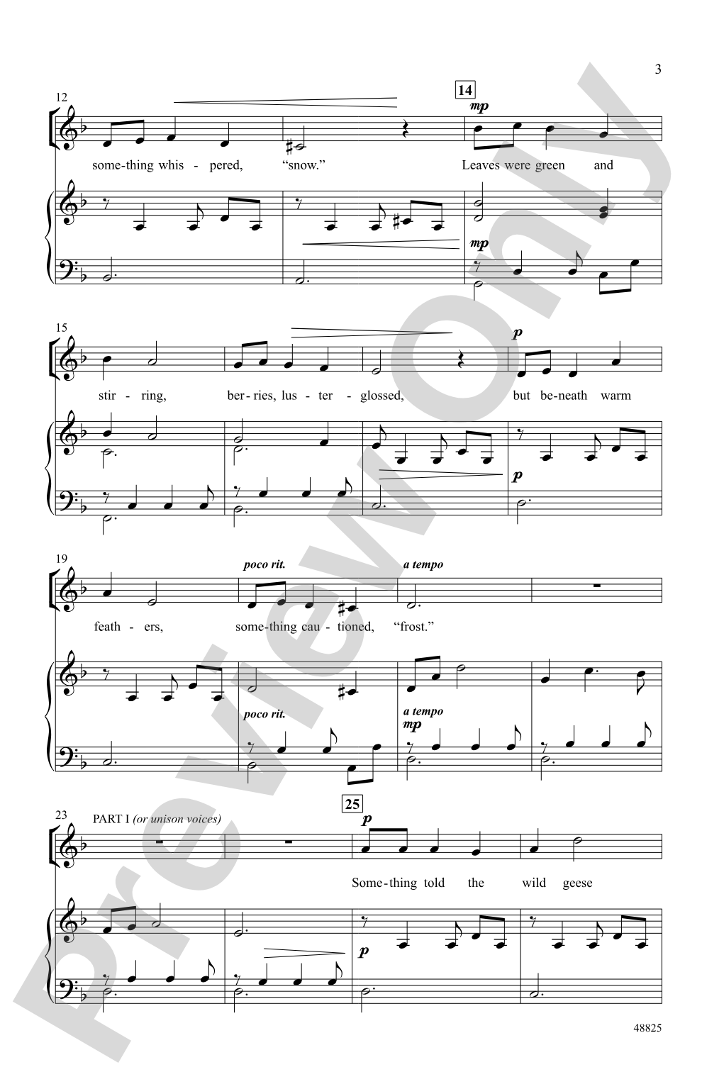 Something Told the Wild Geese: 2-Part Choral Octavo