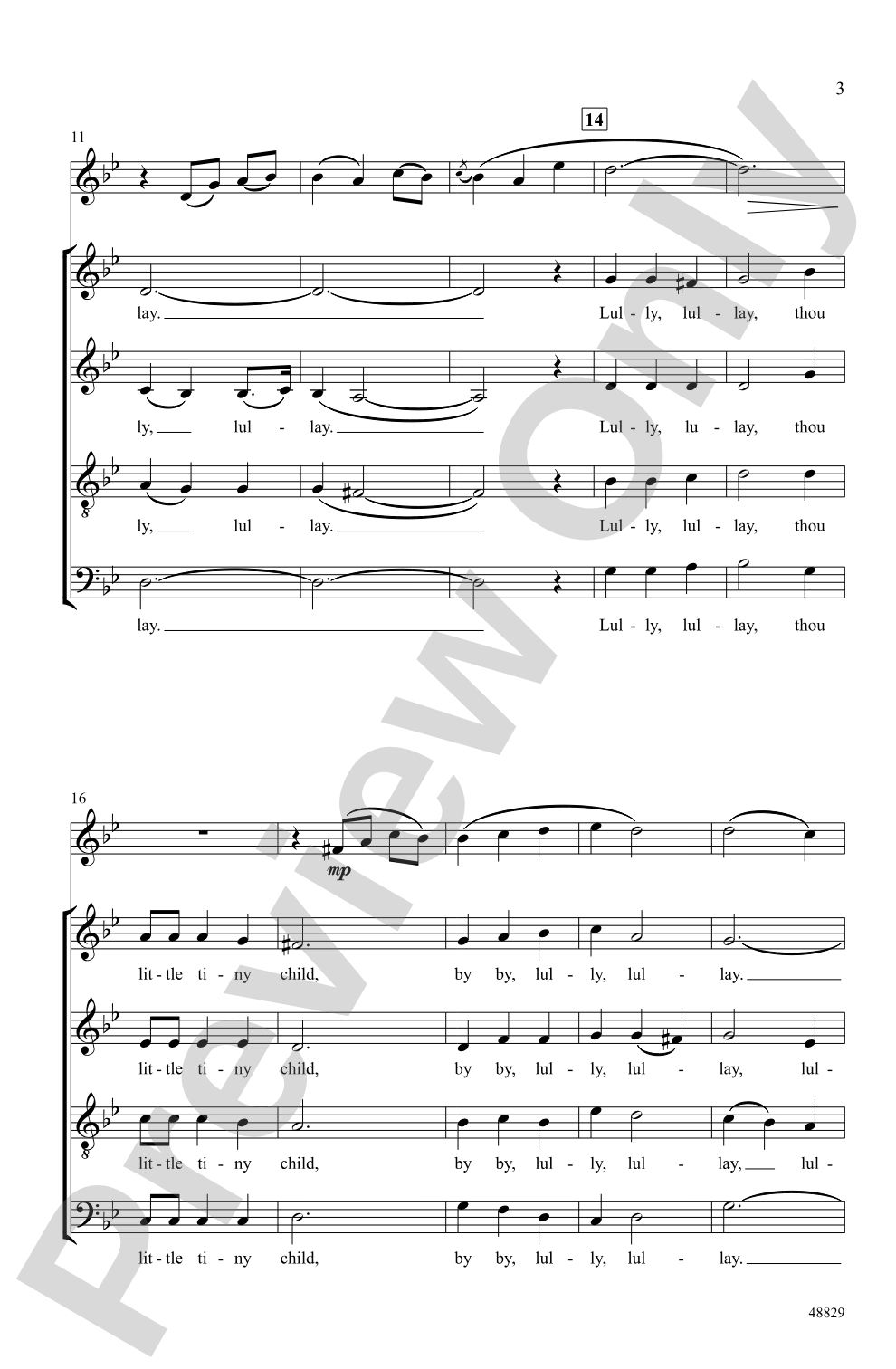 Coventry Carol: SATB <i>a cappella</i> Choral Octavo