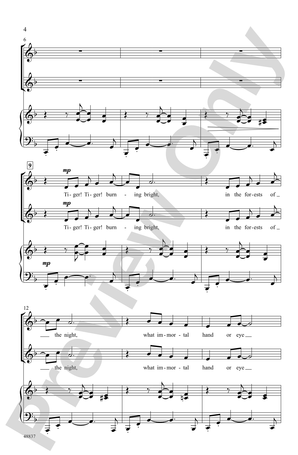 Tiger! Tiger!: SSA Choral Octavo