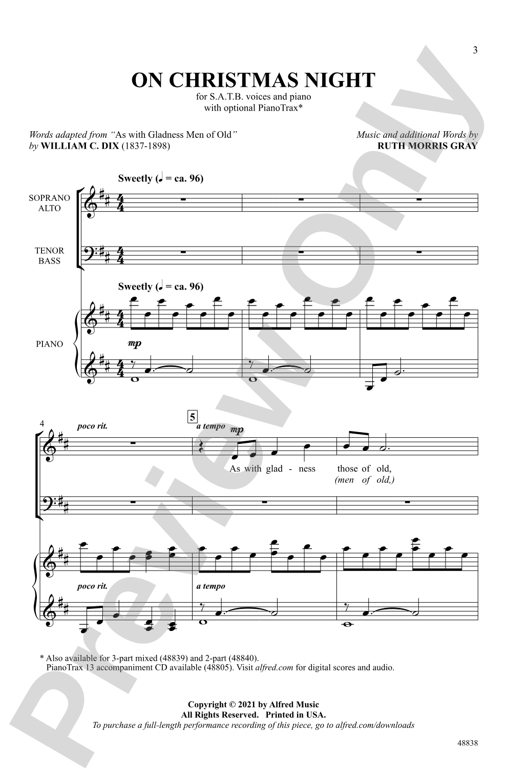 On Christmas Night: SATB Choral Octavo