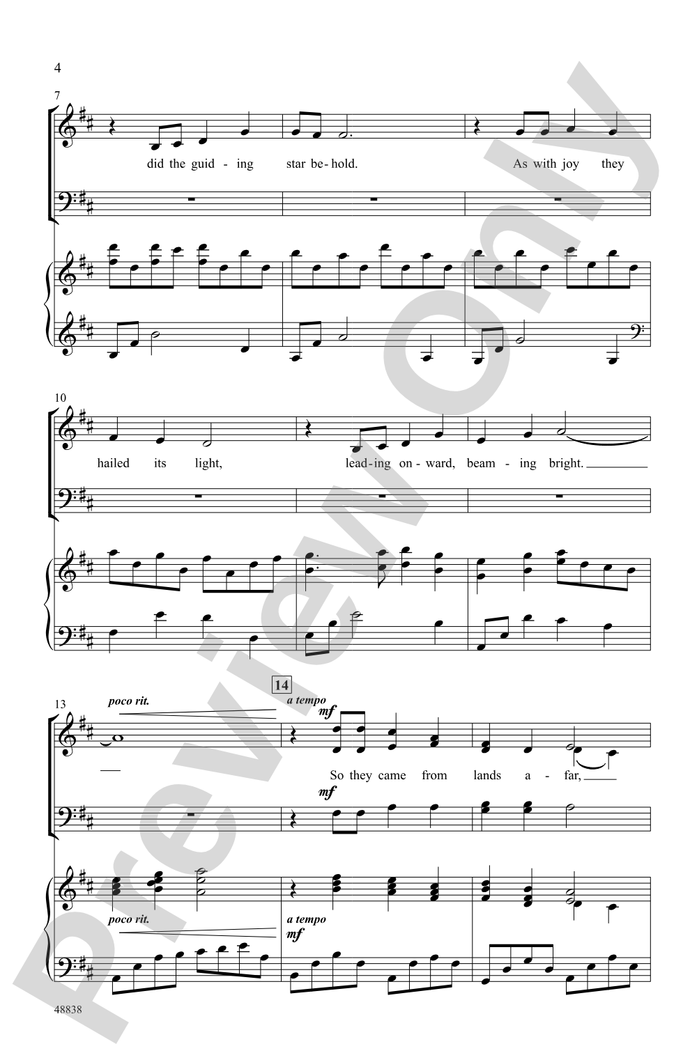 On Christmas Night: SATB Choral Octavo