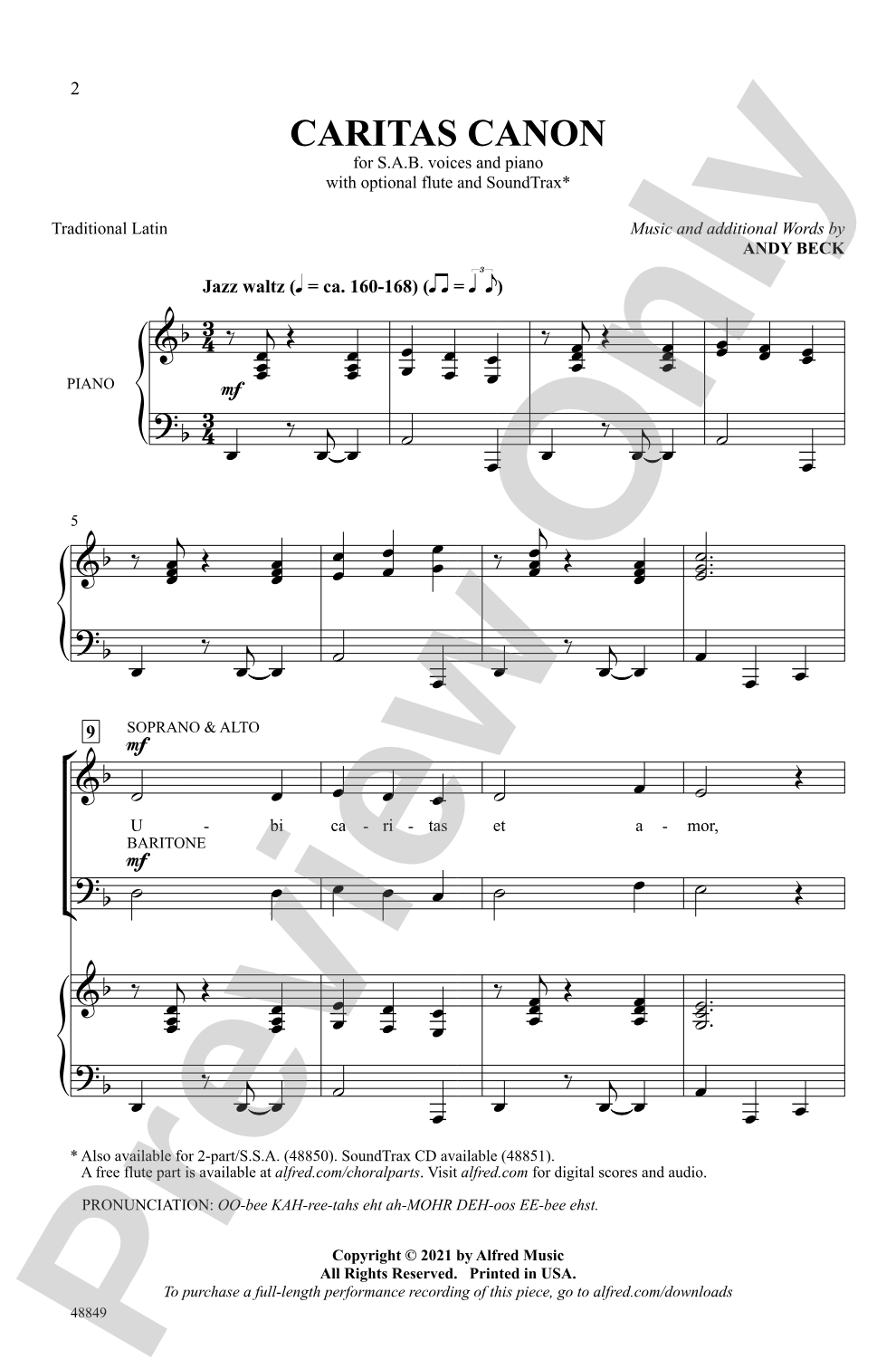 Caritas Canon: SAB Choral Octavo