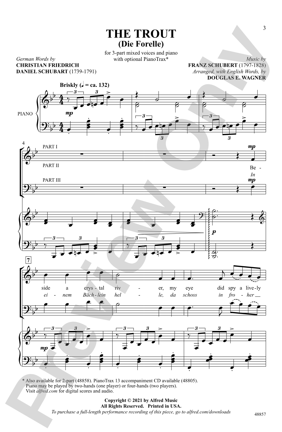 The Trout: 3-Part Mixed Choral Octavo