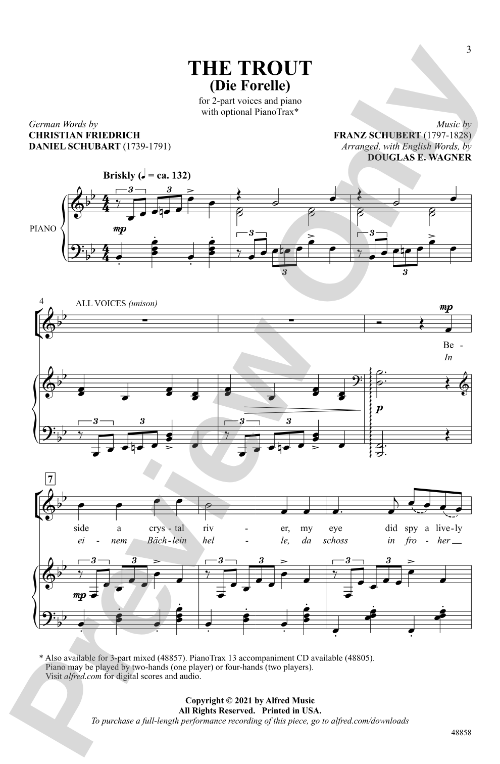 The Trout: 2-Part Choral Octavo