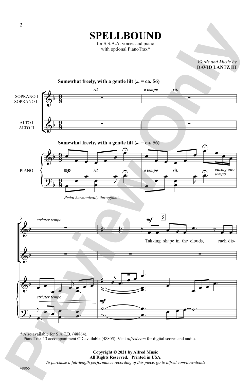 Spellbound: SSAA Choral Octavo