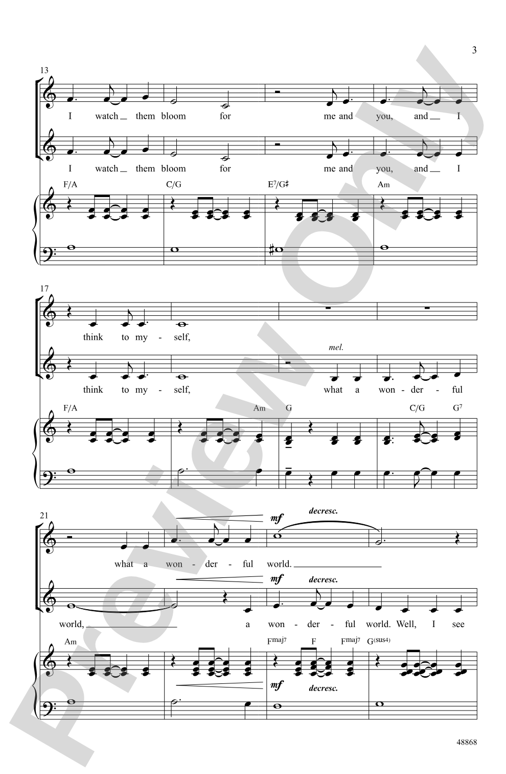 What a Wonderful World: 2-Part Choral Octavo