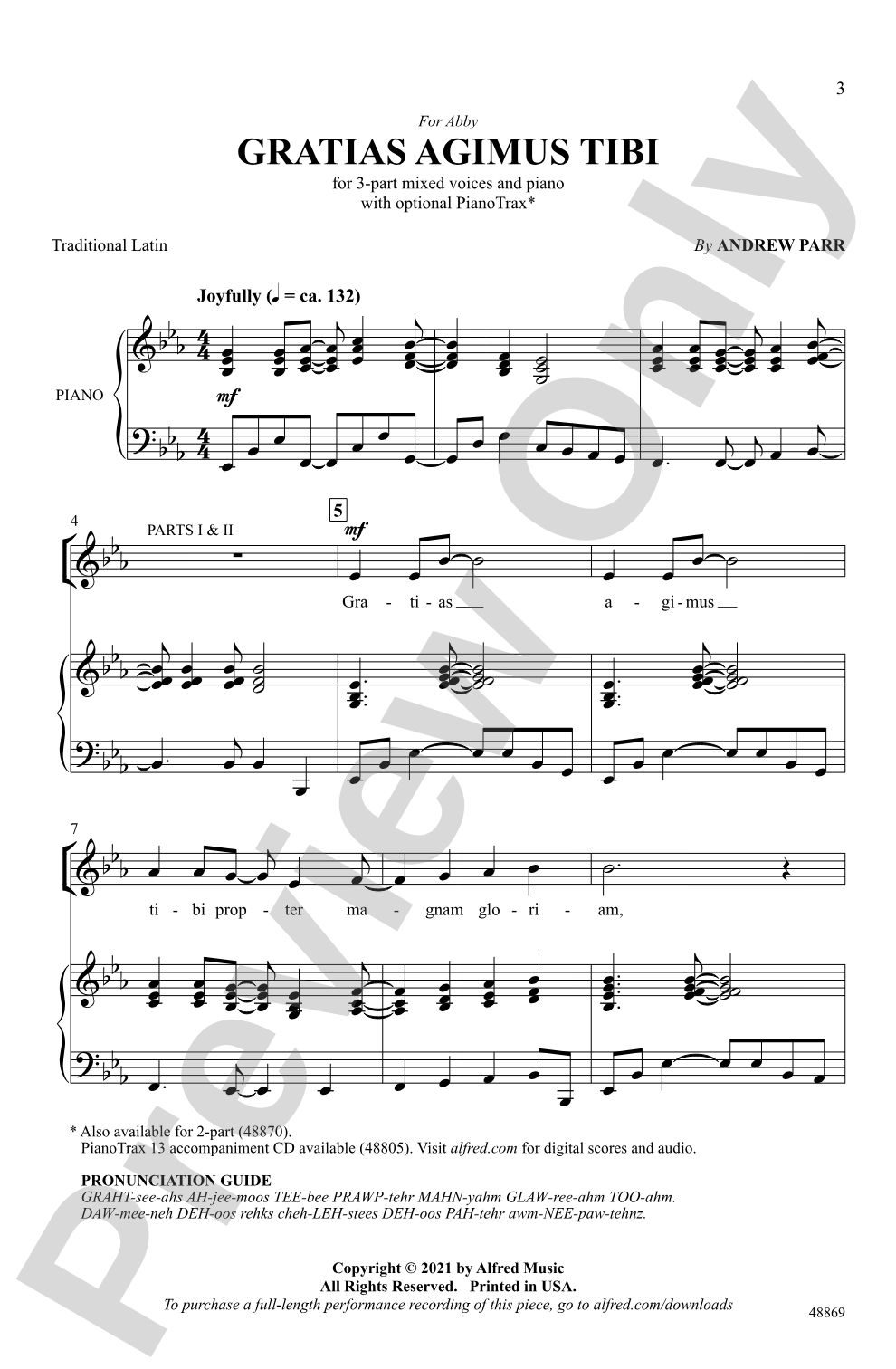 Gratias Agimus Tibi: 3-Part Mixed Choral Octavo