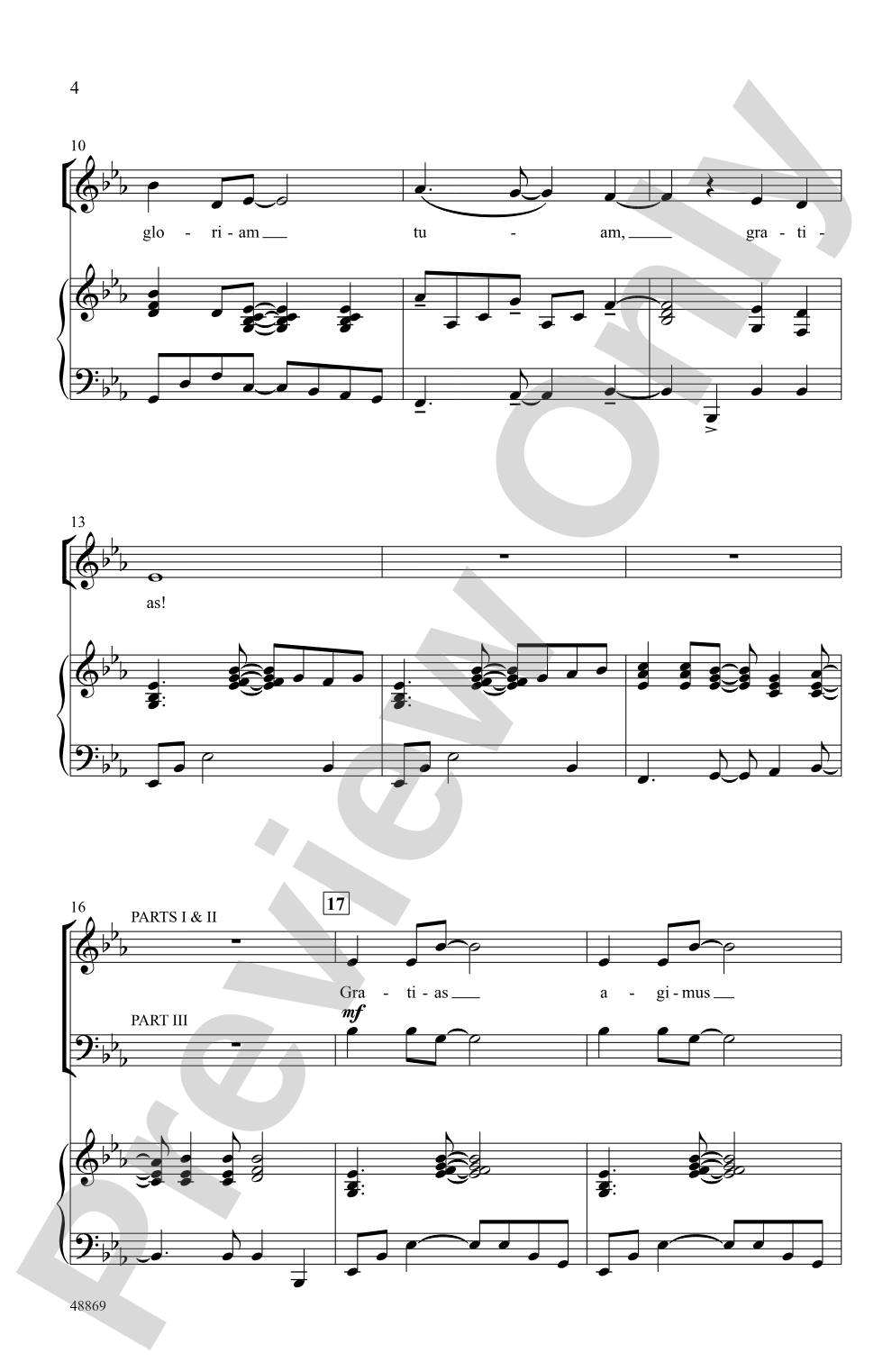 Gratias Agimus Tibi: 3-Part Mixed Choral Octavo