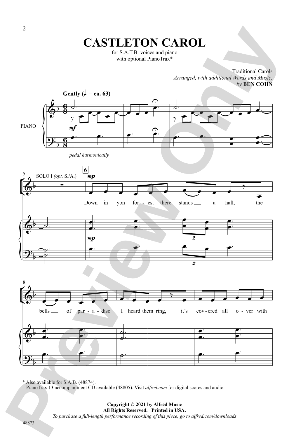 Castleton Carol: SATB Choral Octavo
