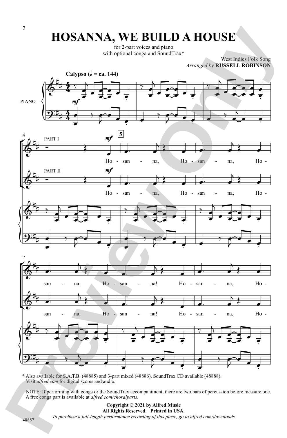 Hosanna, We Build a House: 2-Part Choral Octavo