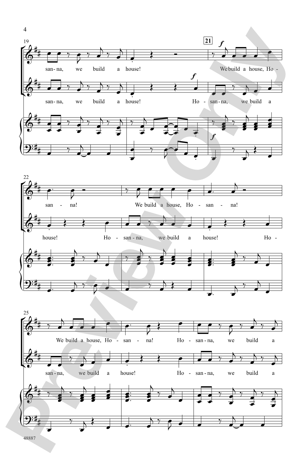 Hosanna, We Build a House: 2-Part Choral Octavo