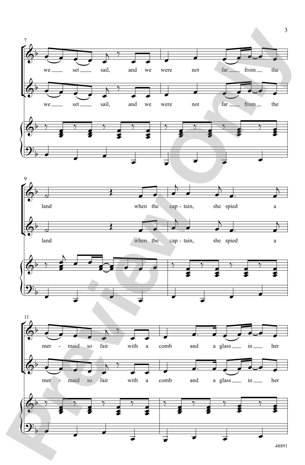 The Mermaid: 2-Part Choral Octavo