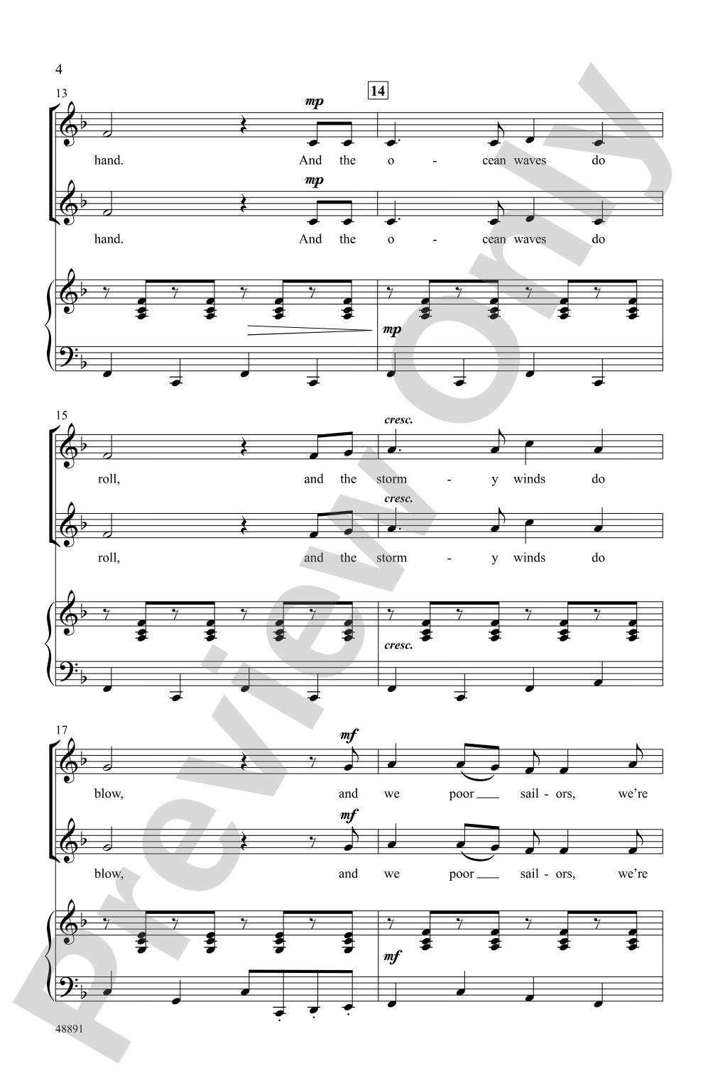 The Mermaid: 2-Part Choral Octavo
