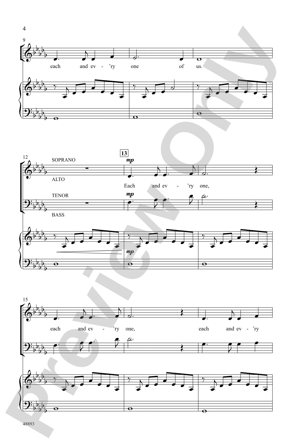 Each and Every One: SATB Choral Octavo