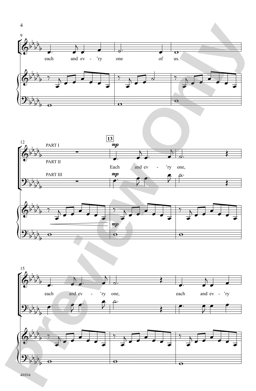 Each and Every One: 3-Part Mixed Choral Octavo