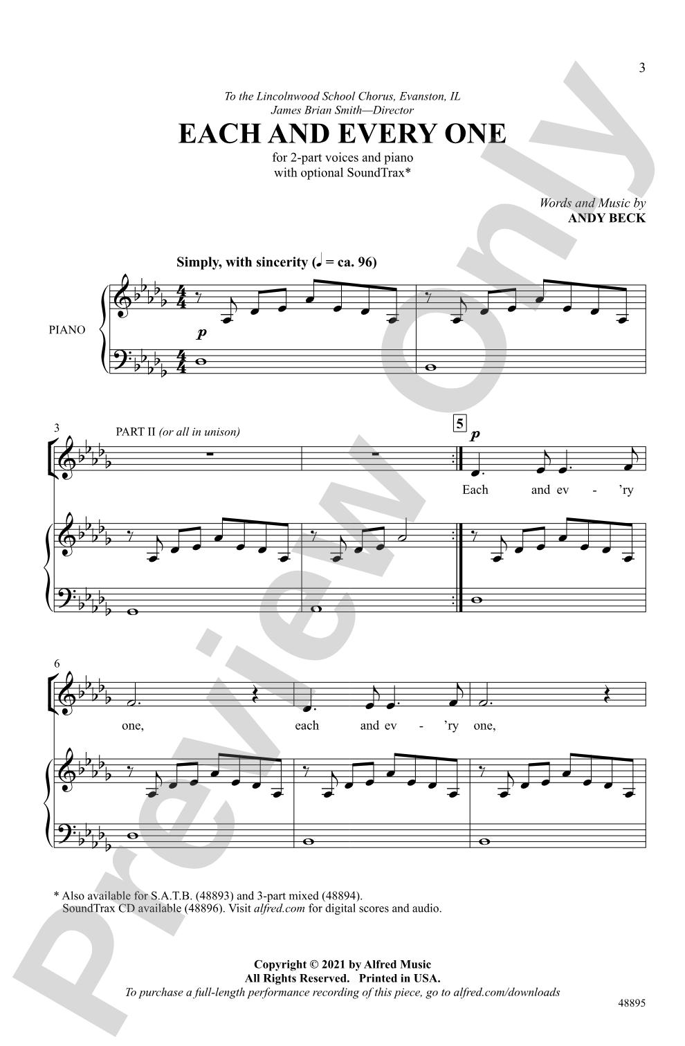 Each and Every One: 2-Part Choral Octavo