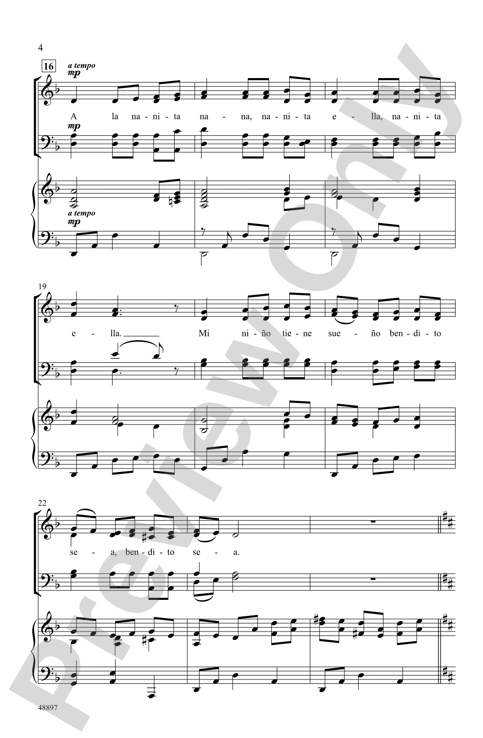 A La Nanita Nana: SATB Choral Octavo