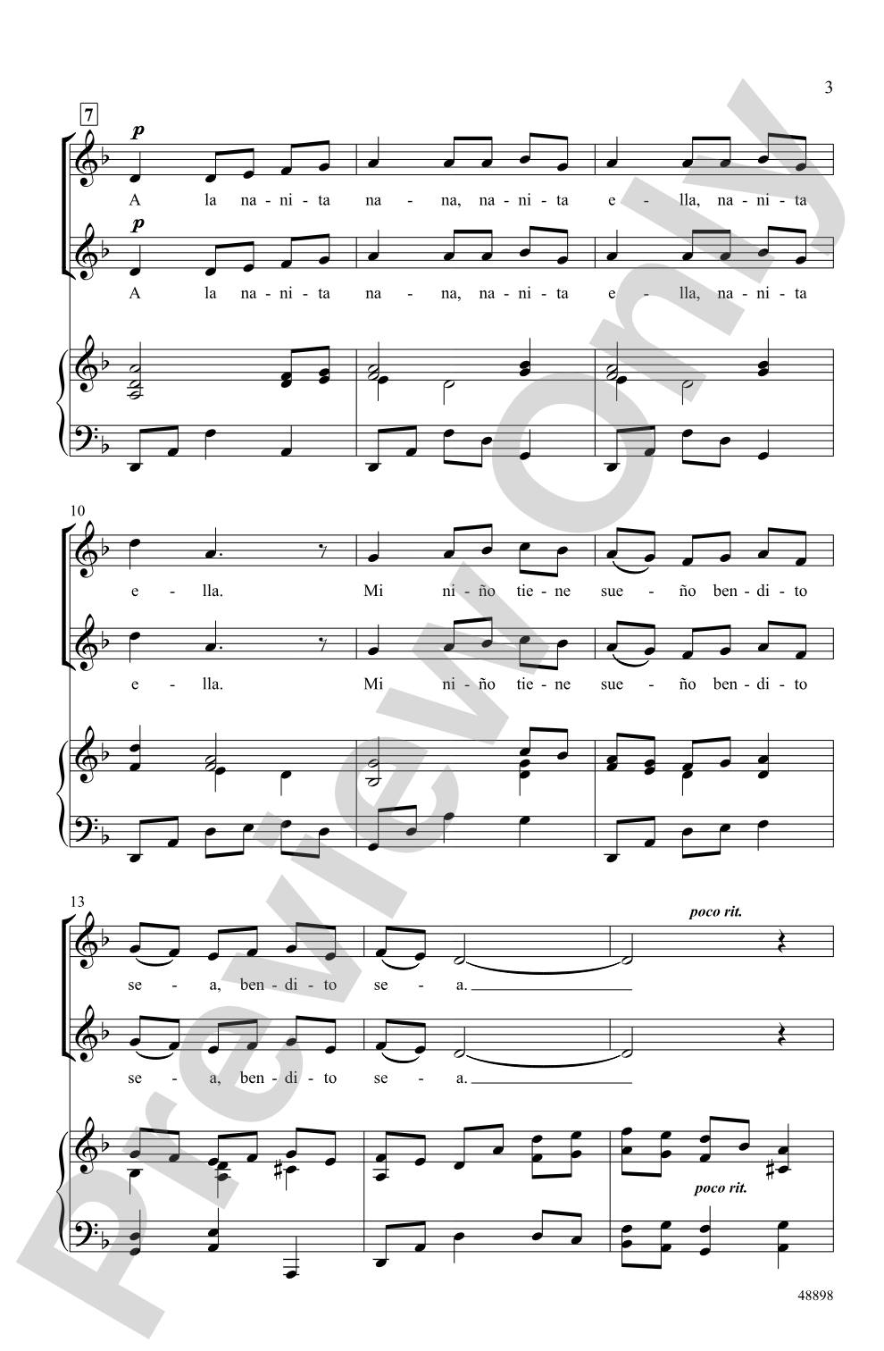A La Nanita Nana: SSA Choral Octavo