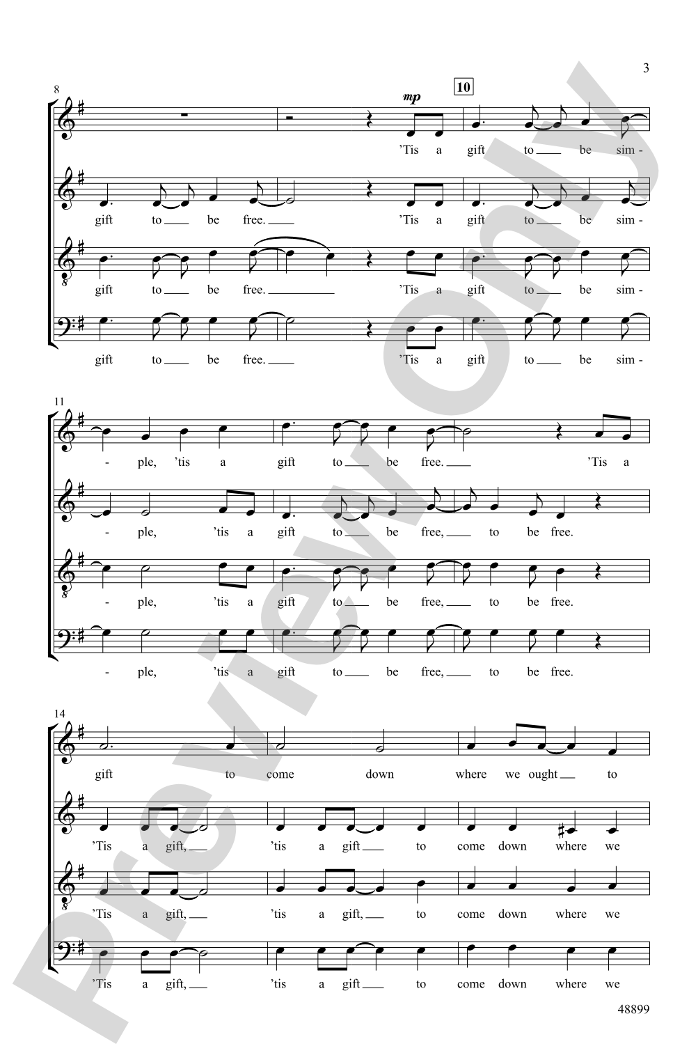 Simple Gifts: SATB, <I>a cappella</I> Choral Octavo