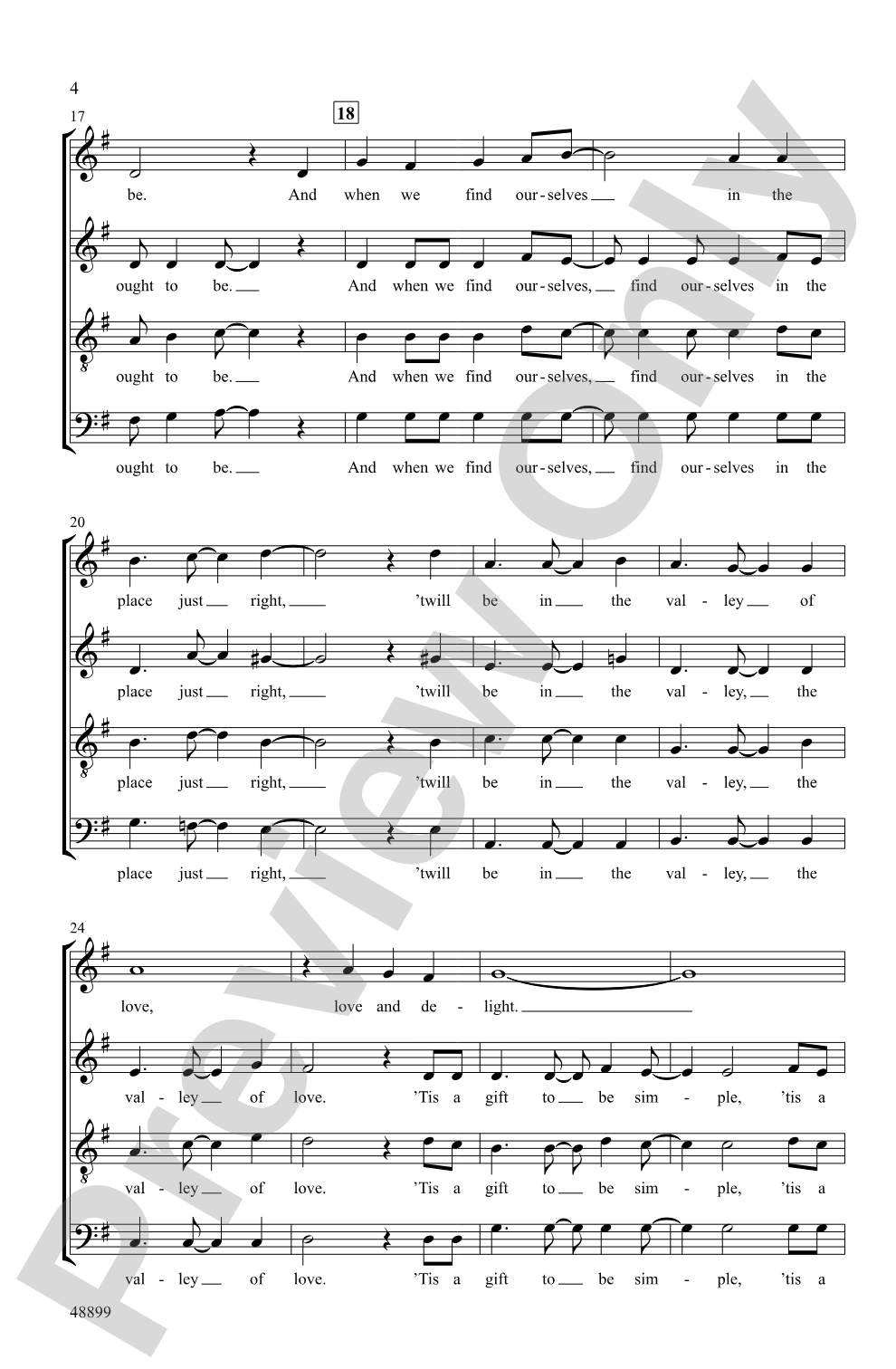 Simple Gifts: SATB, <I>a cappella</I> Choral Octavo