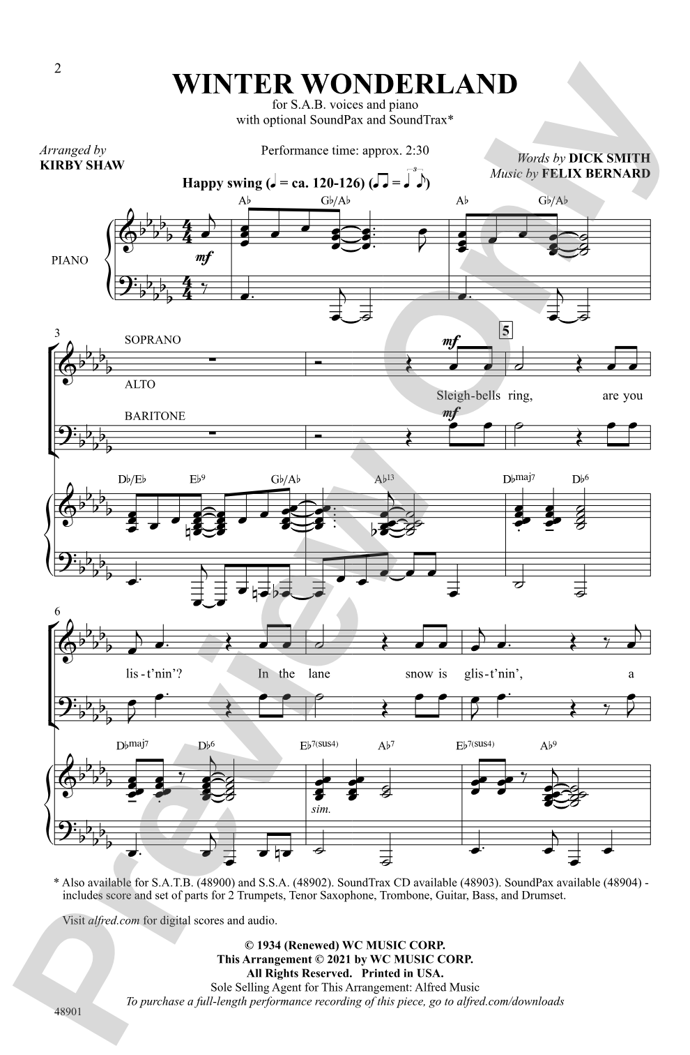 Winter Wonderland: SAB Choral Octavo