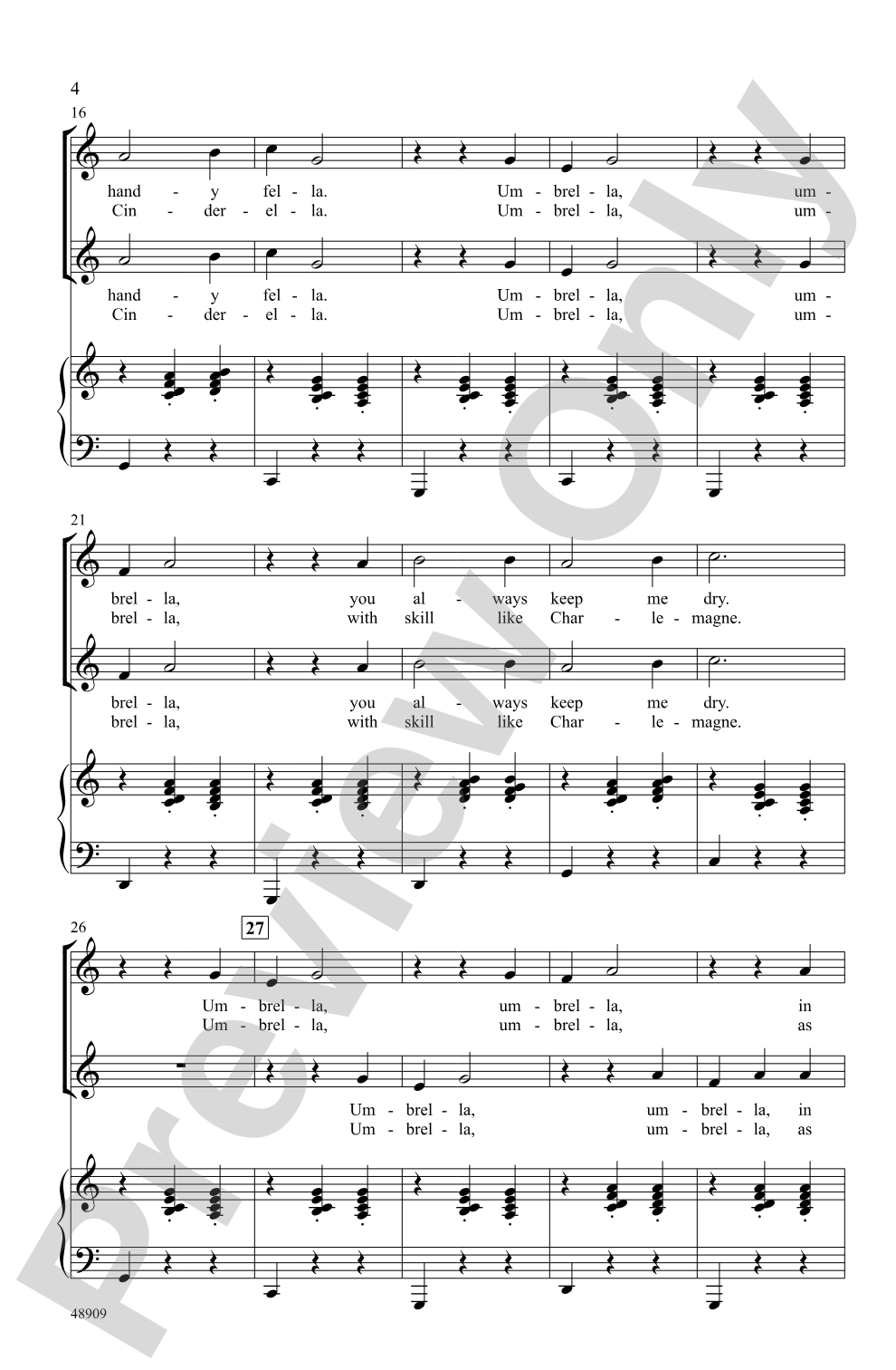 Umbrella: 2-Part Choral Octavo