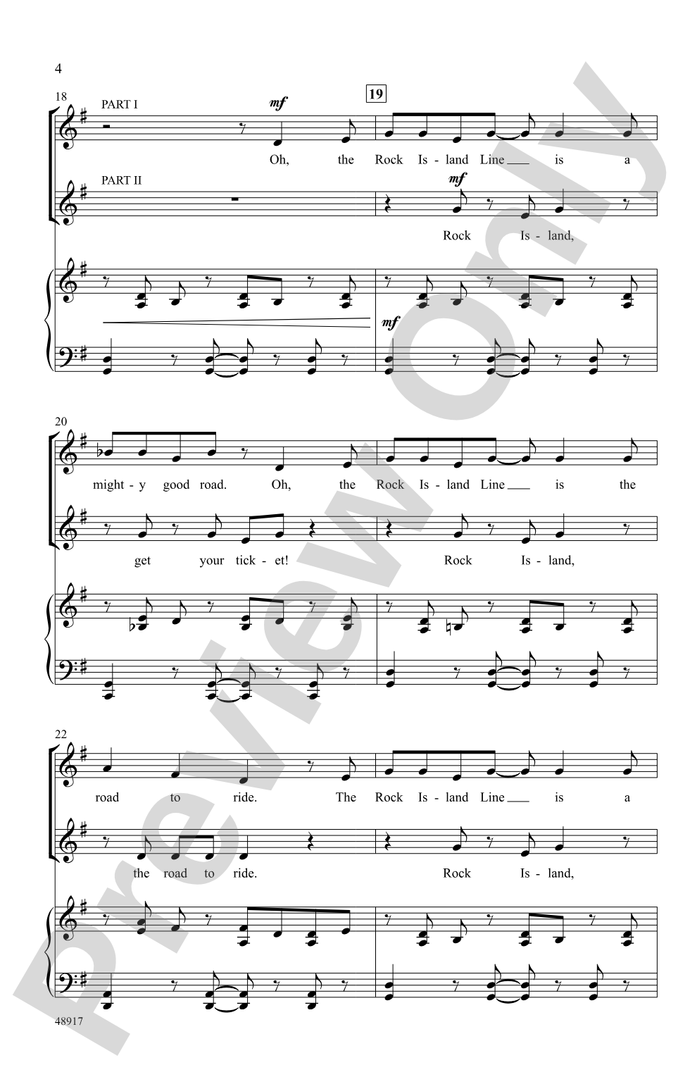 Rock Island Line: 2-Part Choral Octavo