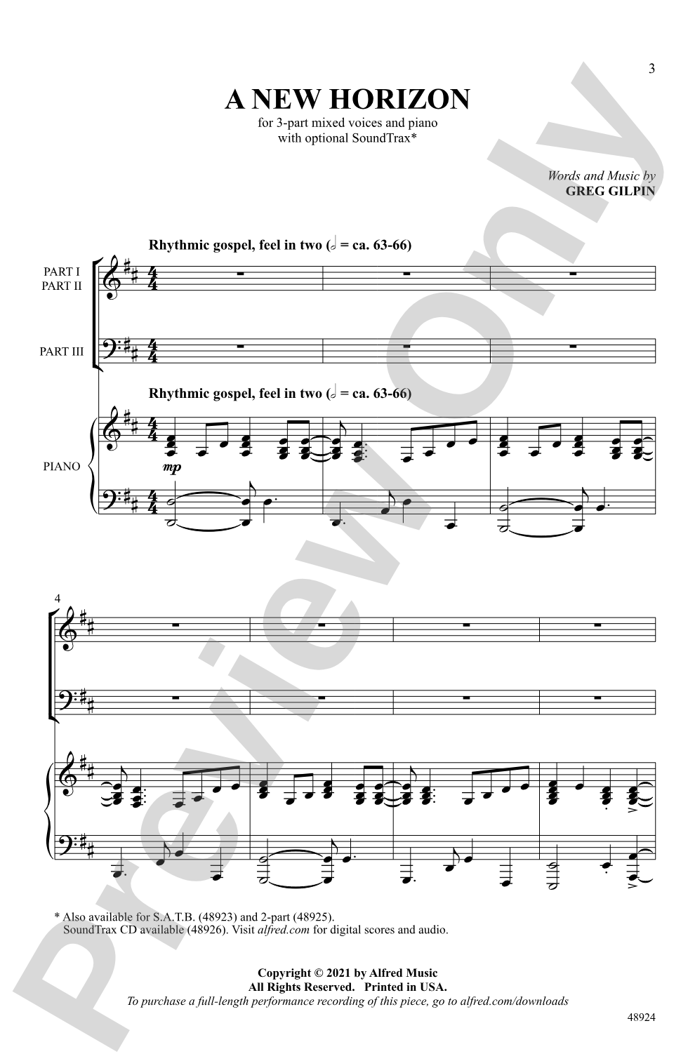 A New Horizon: 3-Part Mixed Choral Octavo