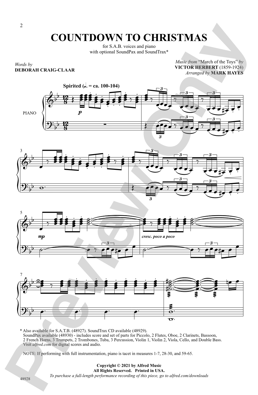Countdown to Christmas: SAB Choral Octavo