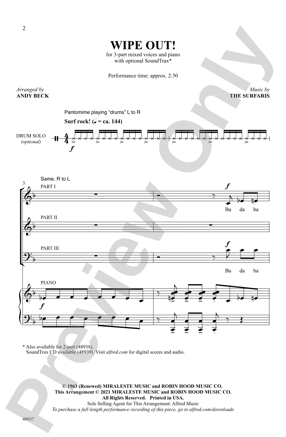 Wipe Out!: 3-Part Mixed Choral Octavo