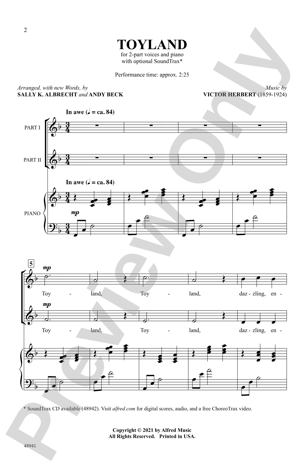 Toyland: 2-Part Choral Octavo