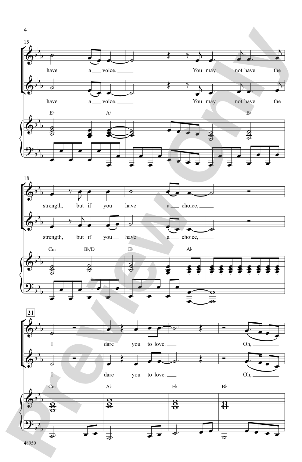 I Dare You: 2-Part Choral Octavo
