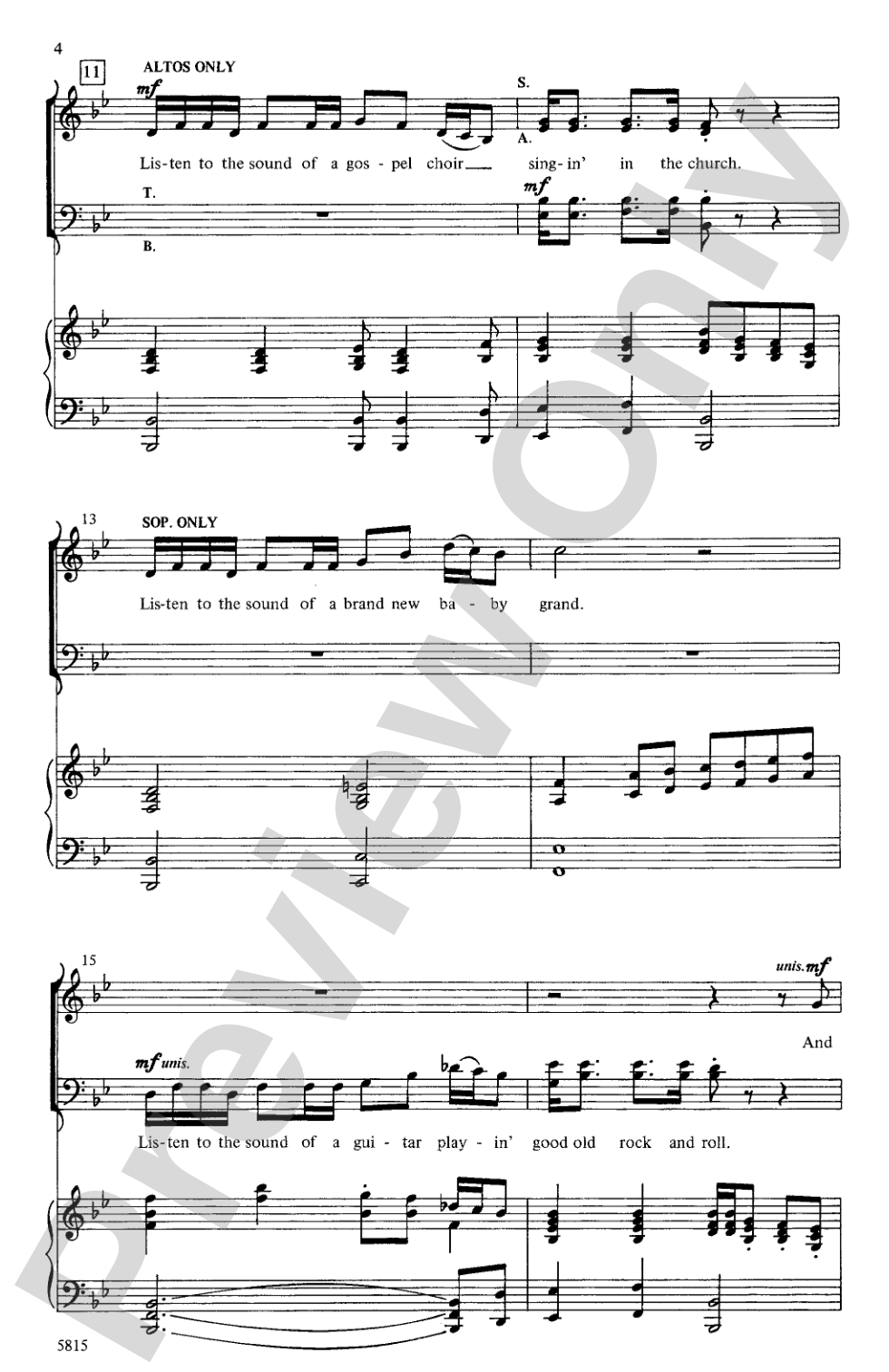 Listen to the Music: SATB Choral Octavo