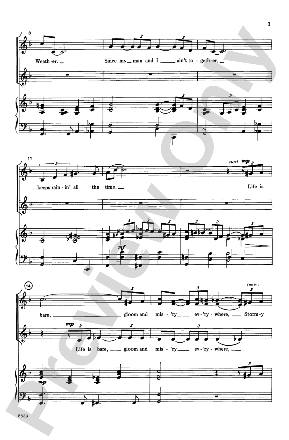 Stormy Weather: SSA Choral Octavo