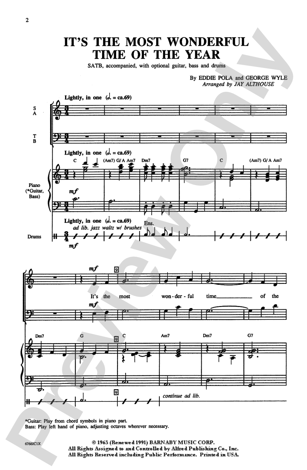 It's the Most Wonderful Time of the Year: SATB Choral Octavo