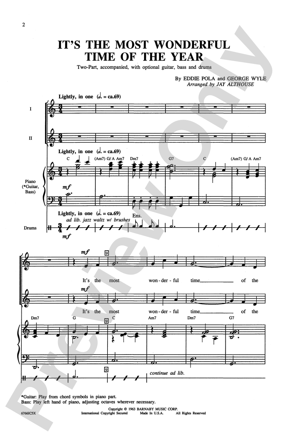 It's the Most Wonderful Time of the Year: 2-Part Choral Octavo