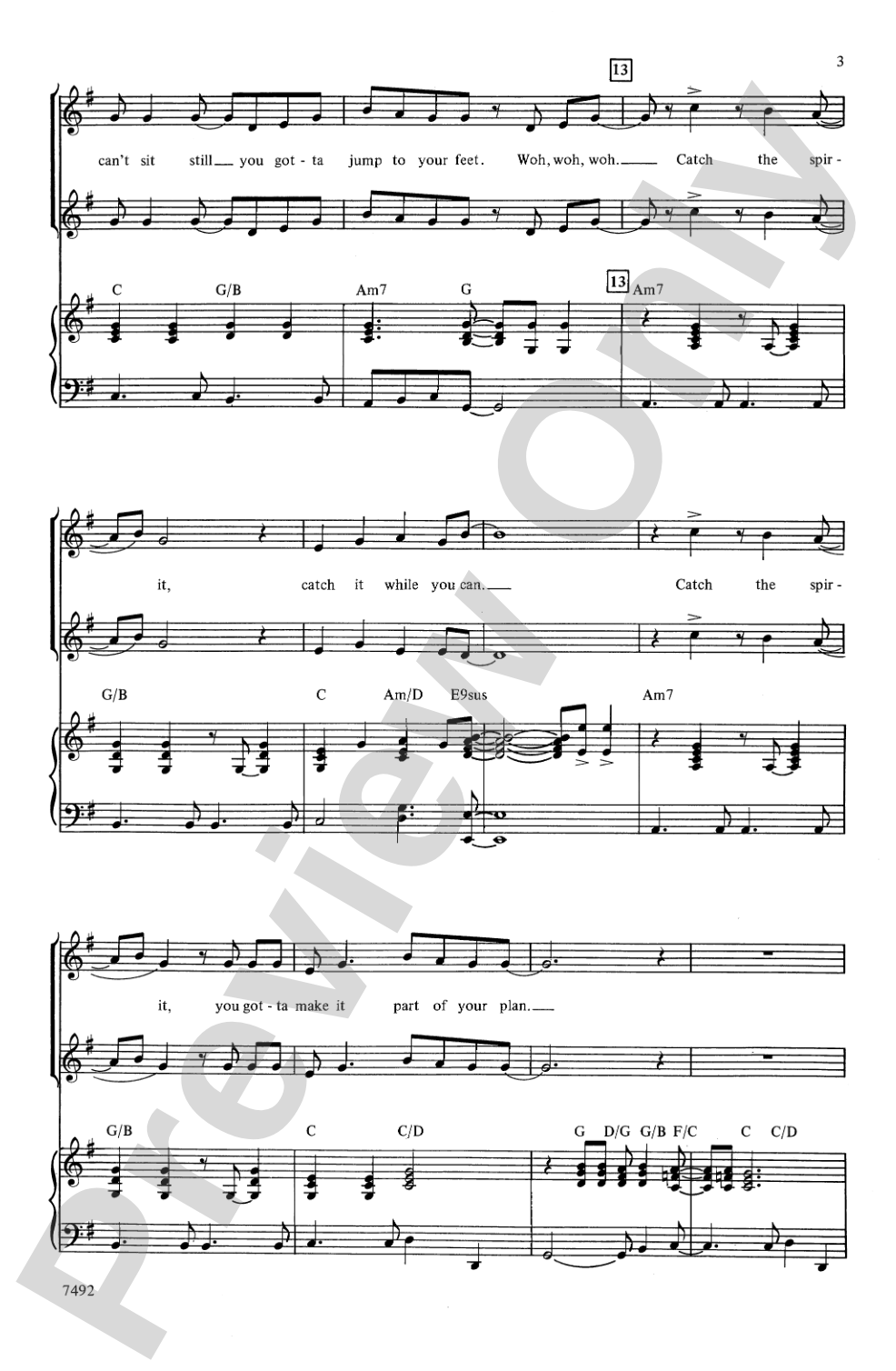 Catch the Spirit: 2-Part Choral Octavo