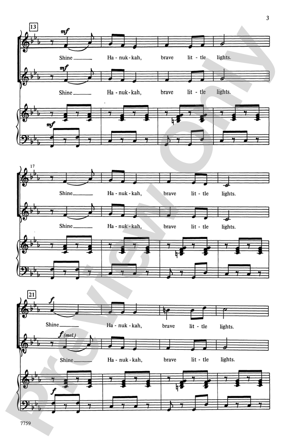 Shine Hanukkah: 2-Part Choral Octavo