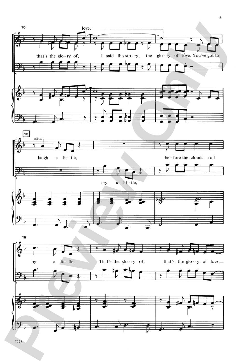 The Glory of Love: 3-Part Mixed Choral Octavo