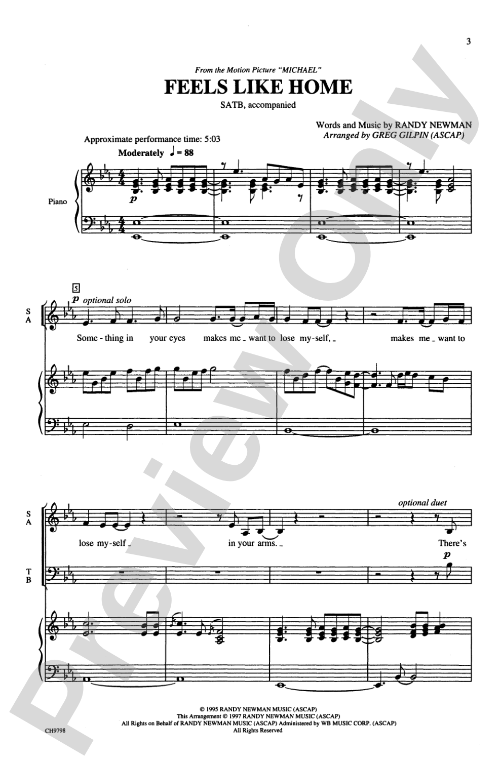 Feels Like Home: SATB Choral Octavo
